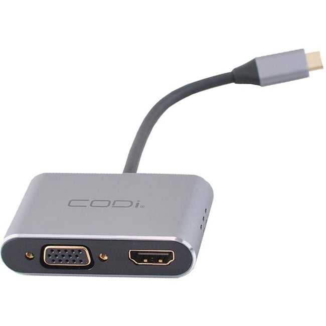 CODI, Adaptateur d'affichage USB-C Codi 4-en-1 (Hdmi, Vga, USB-C Pd, USB-A 3.0)