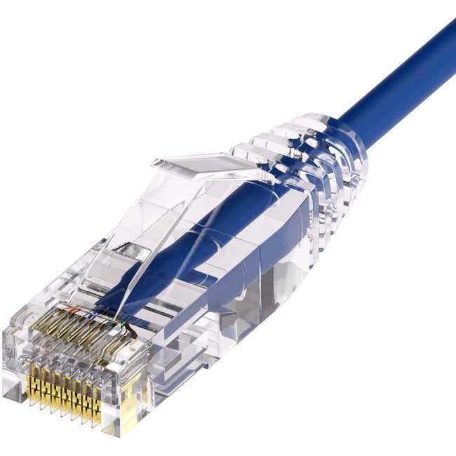 UNC GROUPE LLC, Câble Clearfit Slim 28Awg Cat6A Bleu 1Ft