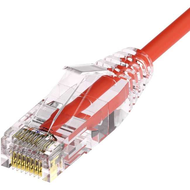 UNC GROUPE LLC, Câble Clearfit Slim 28Awg Cat6A Rouge 12Ft