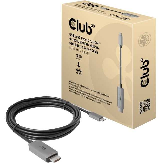 CLUB 3D, Câble de transfert audio/vidéo/données Club 3D Hdmi/Usb-C