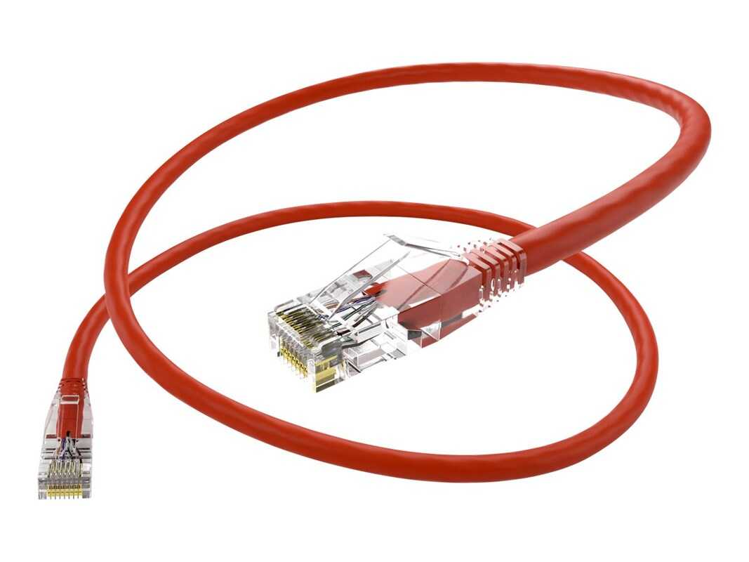 UNC GROUPE LLC, Câble patch Clearfit Cat6, rouge, sans accroc, 12 pieds