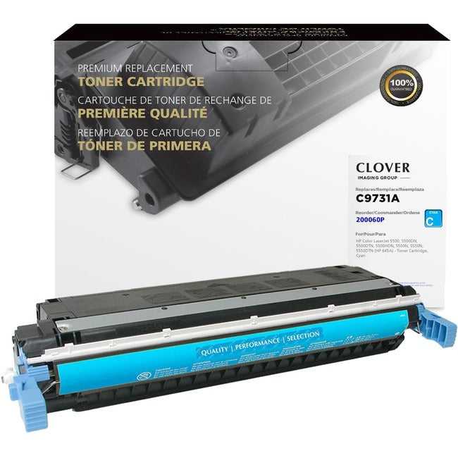 Groupe Clover Technologies, LLC, Cartouche de toner laser remise à neuf Clover Technologies - Alternative pour Hp 645A, Ep-86C (C9731A, 6827A005) - Pack cyan