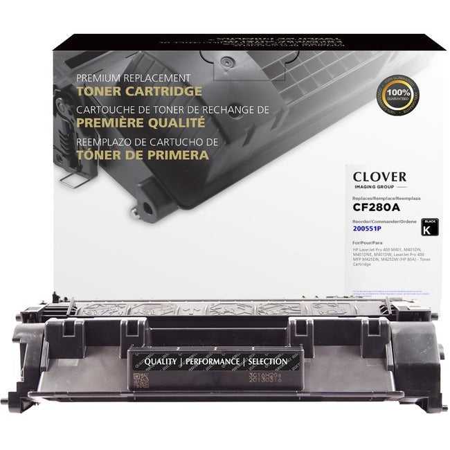 CIGARETTE, Cartouche de toner laser remise à neuf Clover Technologies - Alternative pour Hp 80A, 80X (Cf280A) - Pack noir