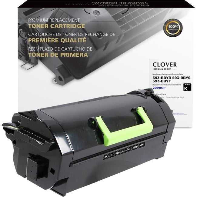 Groupe Clover Technologies, LLC, Cartouche de toner laser remise à neuf à haut rendement Clover Technologies - Alternative pour Dell (S5830, 593-Bbys, 593-Bbyr, 593-Bbyt) - Pack noir