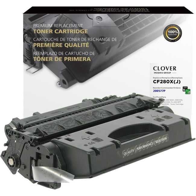 CIGARETTE, Cartouche de toner laser remise à neuf à rendement étendu Clover Technologies - Alternative pour Hp 80X (Cf280X, Cf280X(J)) - Pack noir