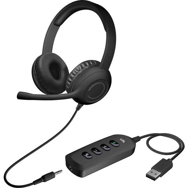 Cyber Acoustique, LLC, Casque stéréo Cyber Acoustics avec USB et 3,5 mm