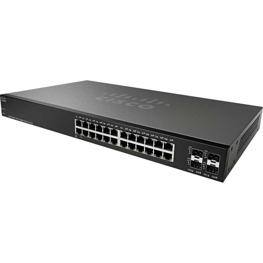 Cisco, Cisco Sg220-28Mp Géré L2 Gigabit Ethernet (10/100/1000) Alimentation via Ethernet (Poe) 1U Noir