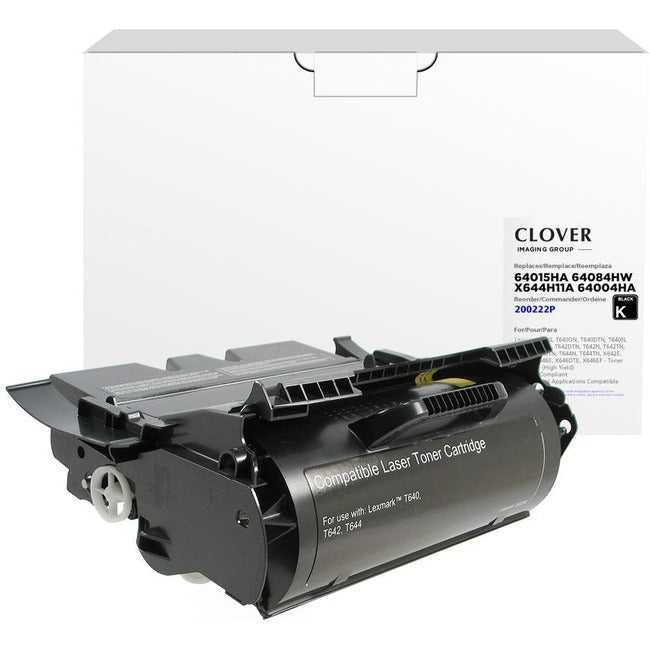 Groupe Clover Technologies, LLC, Clover Technologies Cartouche de toner laser remise à neuf à haut rendement - Alternative pour Lexmark (T640, T642, T644, X642, X644, X646, 64015Ha, 64084Hw, X644H11A, 64004Ha, 64035Ha, ...) - Pack noir