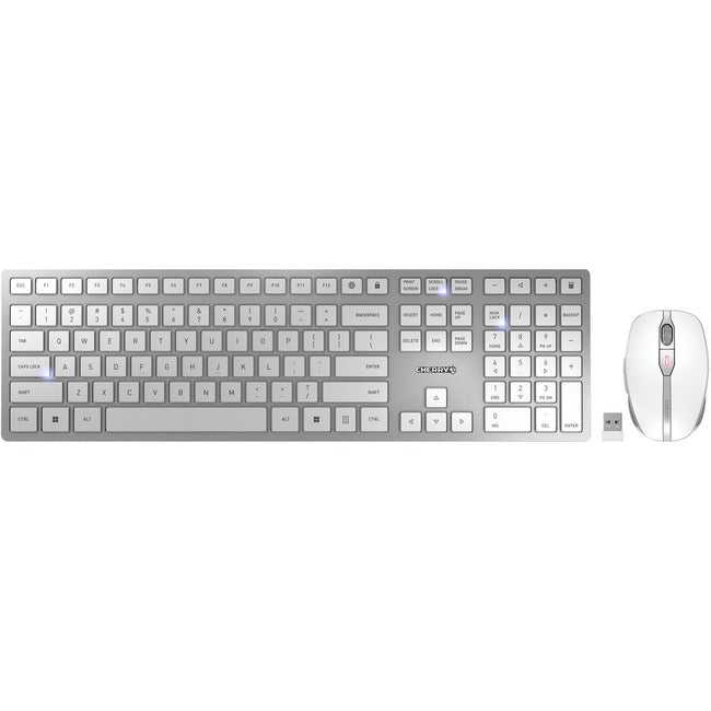 CERISE DE BUREAU, Combo 104 + 6 touches Wrls Keyb &, souris argent/blanc Usb