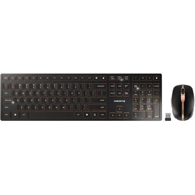 CERISE DE BUREAU, Combo 104 + 6 touches Wrls Keyb &, souris noir/Bronze Usb