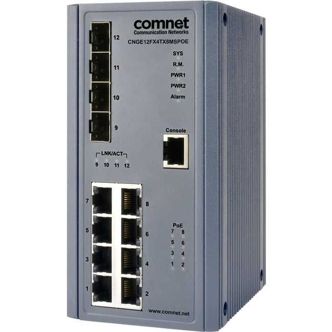 COMNET, Commutateur Poe Ethernet géré Comnet couche 2 Cnge12Fx4Tx8Ms