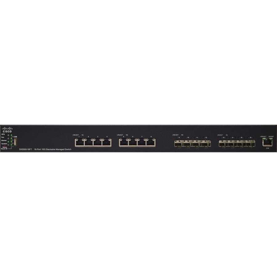 Cisco Systems, Inc., Commutateur administrable empilable Cisco SX550X-16FT 16 ports 10G