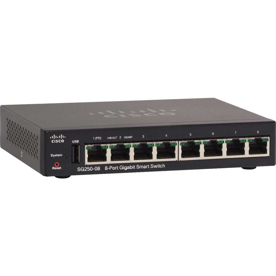 Cisco Systems, Inc., Commutateur intelligent Gigabit à 8 ports Cisco Sg250-08