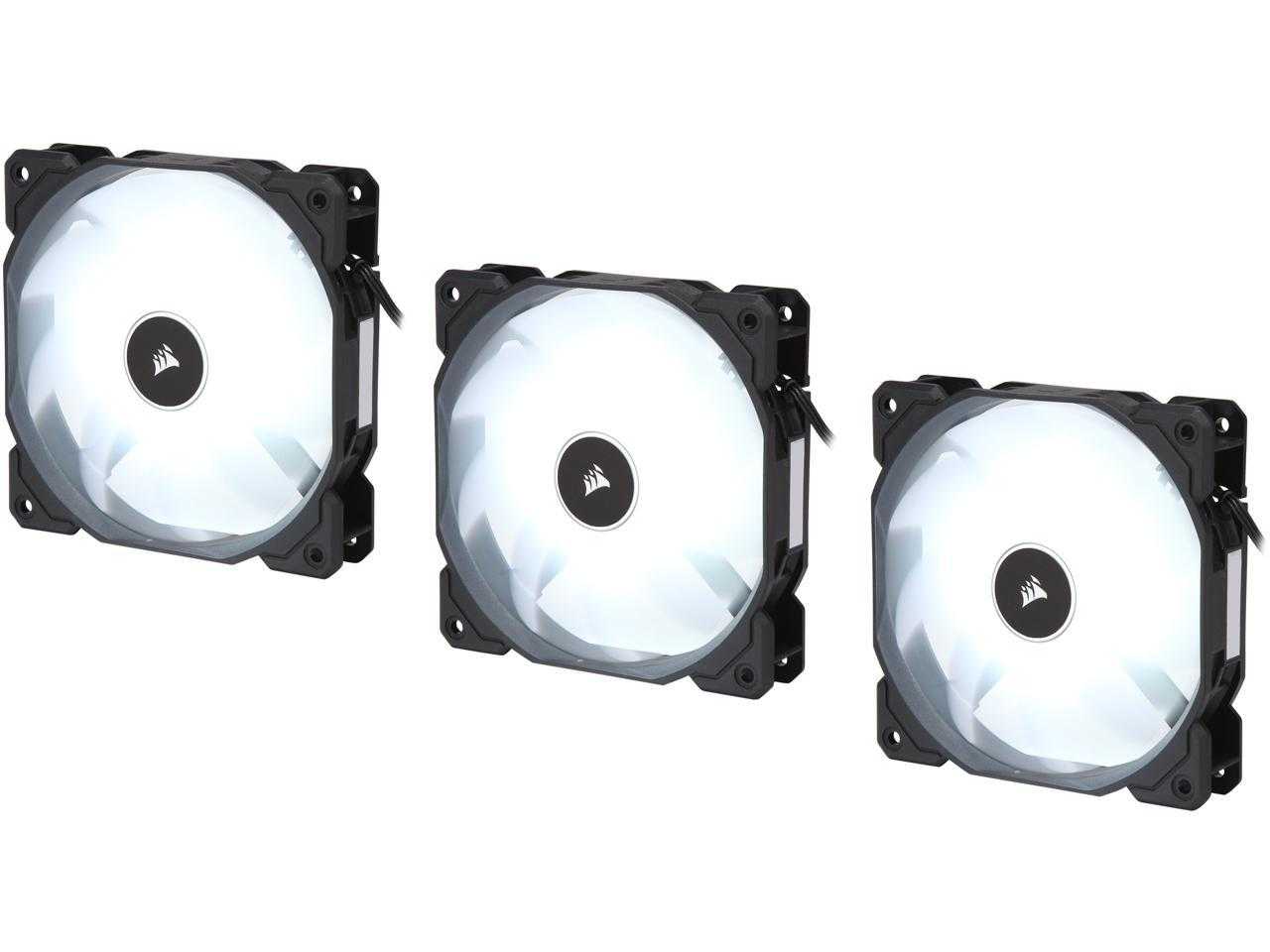 Corsaire, Corsair Af Series Af120 Led (2018) Co-9050082-Ww Ventilateur de boîtier à LED blanche de 120 mm, paquet de 3.