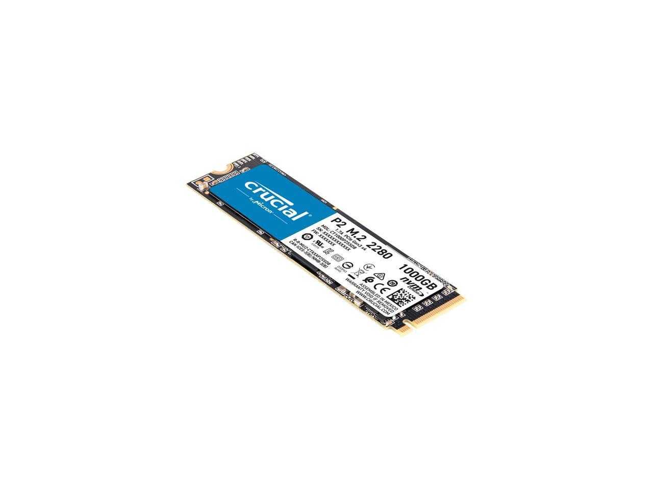 Crucial, Crucial P2 1 To 3D Nand Nvme Pcie M.2 SSD jusqu'à 2400 Mb/s - Ct1000P2Ssd8