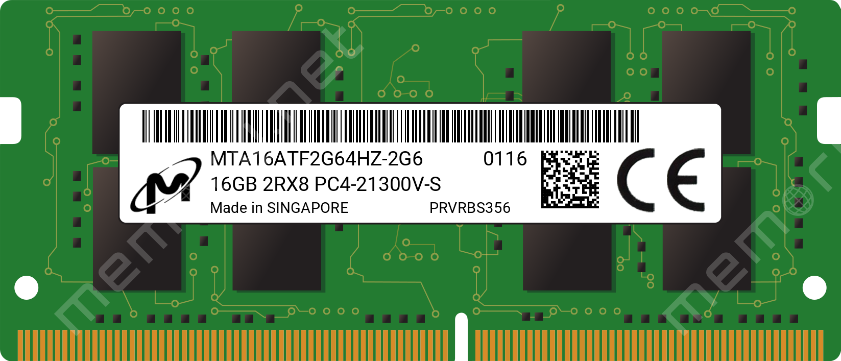 CRUCIAL/MICRON - IMSOURCING, Crucial/Micron - Module de mémoire Imsourcing Ddr4 Sdram 16 Go Mta16Atf2G64Hz-2G6