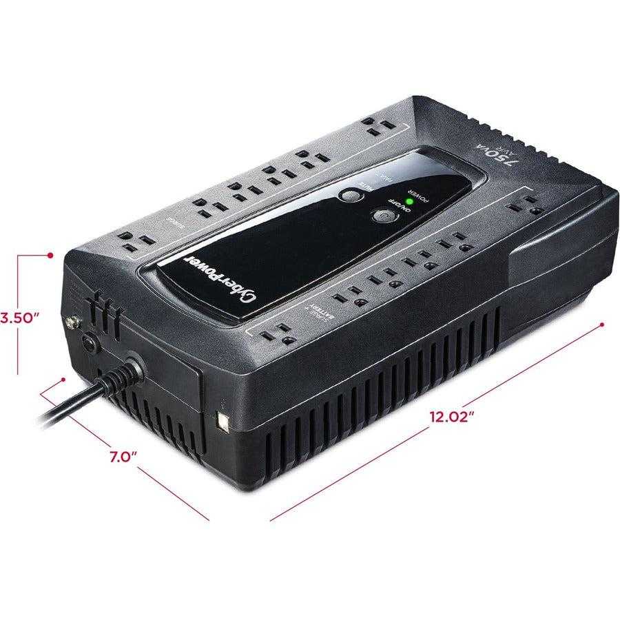 CyberPouvoir, Cyberpower Avrg750U Alimentation sans interruption (Ups) 0,75 Kva 450 W 12 Prise(S) CA