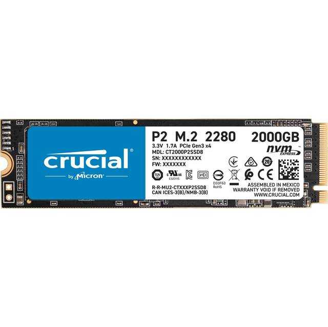 Crucial, Disque SSD Crucial P2 2 To M.2 2280 Pci-Express 3.0 Nvme