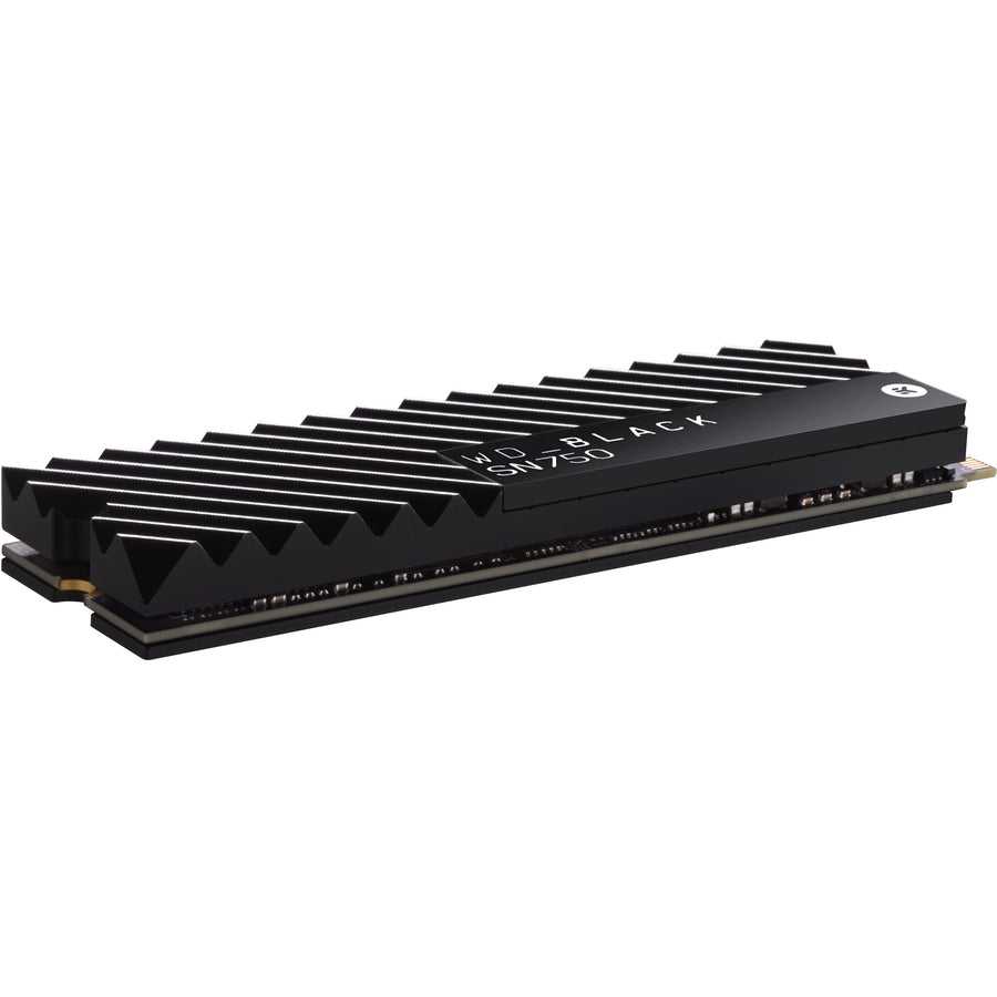 Société numérique occidentale, Disque SSD Wd Black Sn750 Wds500G3Xhc 500 Go avec dissipateur thermique - Pci Express (Pci Express 3.0 X4) - 300 To (Tbw) - Interne - M.2 2280