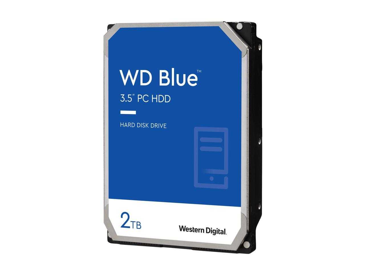 Numérique occidental, Disque dur de bureau Wd Blue 2 To - 5 400 tr/min Sata 6 Go/s 256 Mo de cache 3,5 pouces - Wd20Ezaz