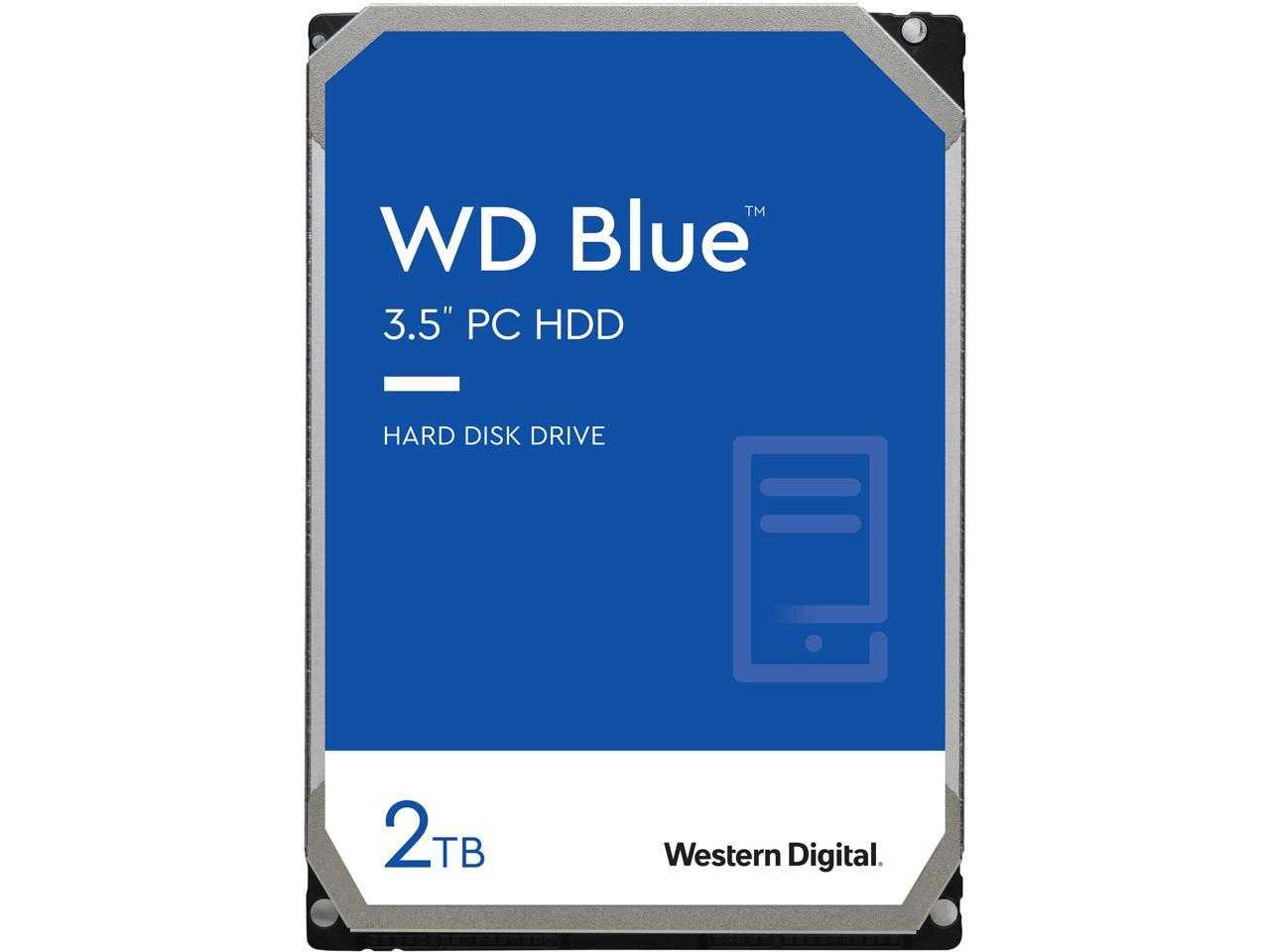 Numérique occidental, Disque dur de bureau Wd Blue 2 To - 5 400 tr/min Sata 6 Go/s 256 Mo de cache 3,5 pouces - Wd20Ezaz