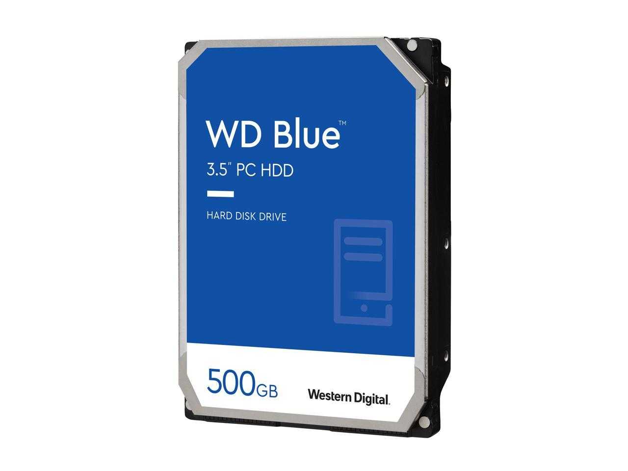 Numérique occidental, Disque dur de bureau Wd Blue 500 Go - 5400 tr/min Sata 6 Go/s 64 Mo de cache 3,5 pouces - Wd5000Azrz