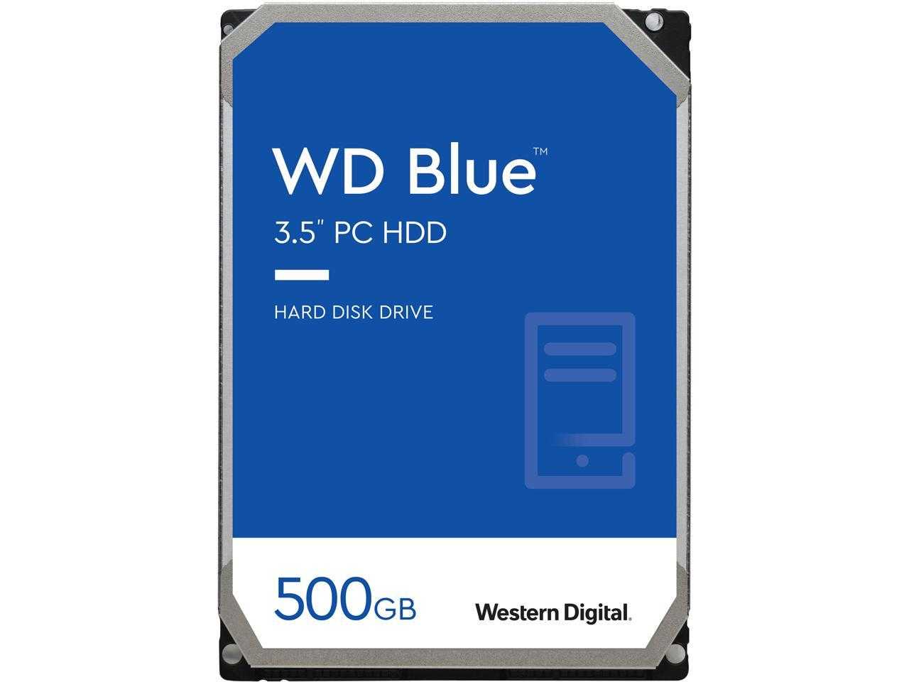 Numérique occidental, Disque dur de bureau Wd Blue 500 Go - 5400 tr/min Sata 6 Go/s 64 Mo de cache 3,5 pouces - Wd5000Azrz