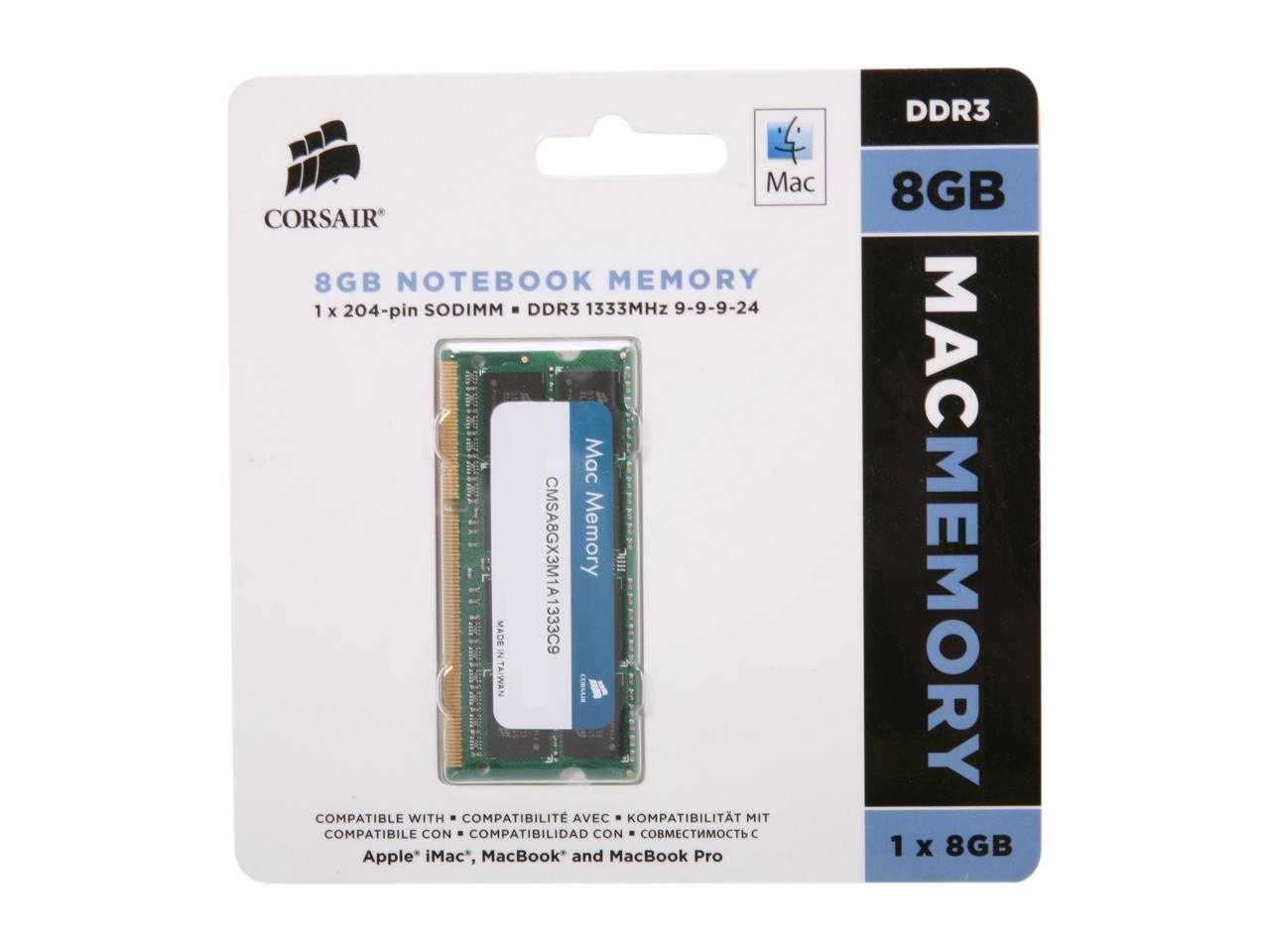 Corsaire, Mémoire Corsair 16 Go (2 x 8 Go) Ddr3 1333 (Pc3 10600) pour modèle Apple Cmsa16Gx3M2A1333C9