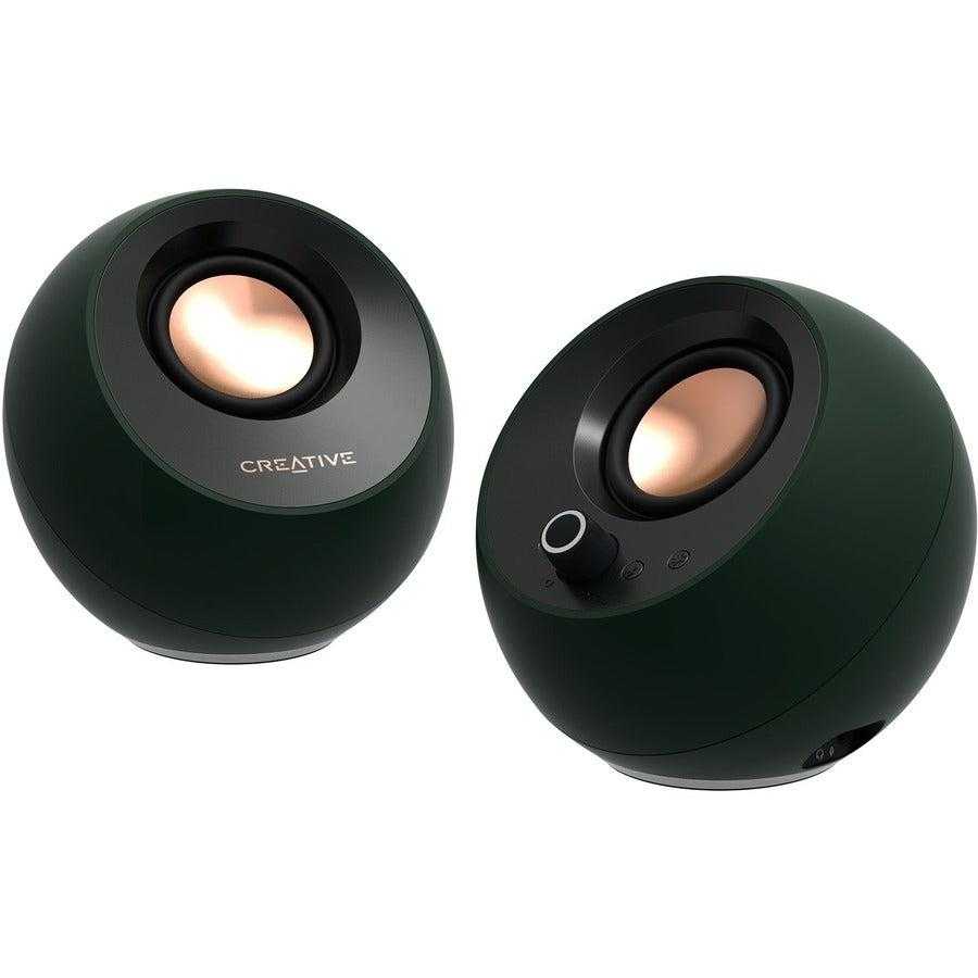 Créatif, Système de haut-parleurs Bluetooth portables Creative Pebble Pro 2.0 - 10 W RMS - Vert alpin