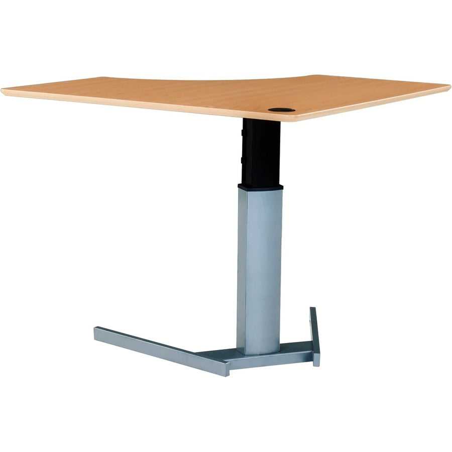 Ergoguys, LLC, TABLE D'ANGLE PLACAGE MÉLAMINE HÊTRE AVEC STRUCTURE EN ACIER ARGENT 501-198S095120HB