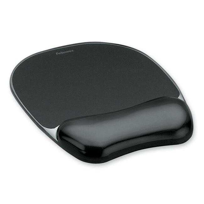 Fellowes, Inc., Tapis de souris en gel Crystals, support de poignet, noir