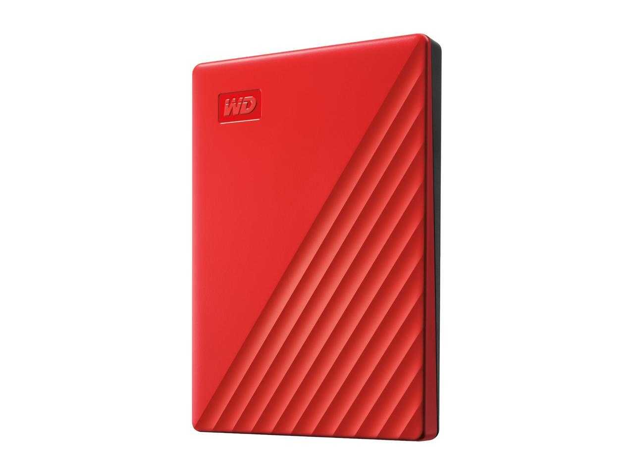 Numérique occidental, Wd 2 To My Passport Disque dur externe de stockage portable USB 3.2 pour Pc/Mac Rouge (Wdbyvg0020Brd-Wesn)