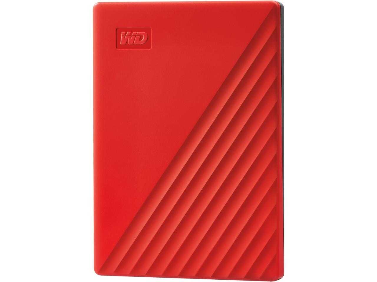 Numérique occidental, Wd 2 To My Passport Disque dur externe de stockage portable USB 3.2 pour Pc/Mac Rouge (Wdbyvg0020Brd-Wesn)