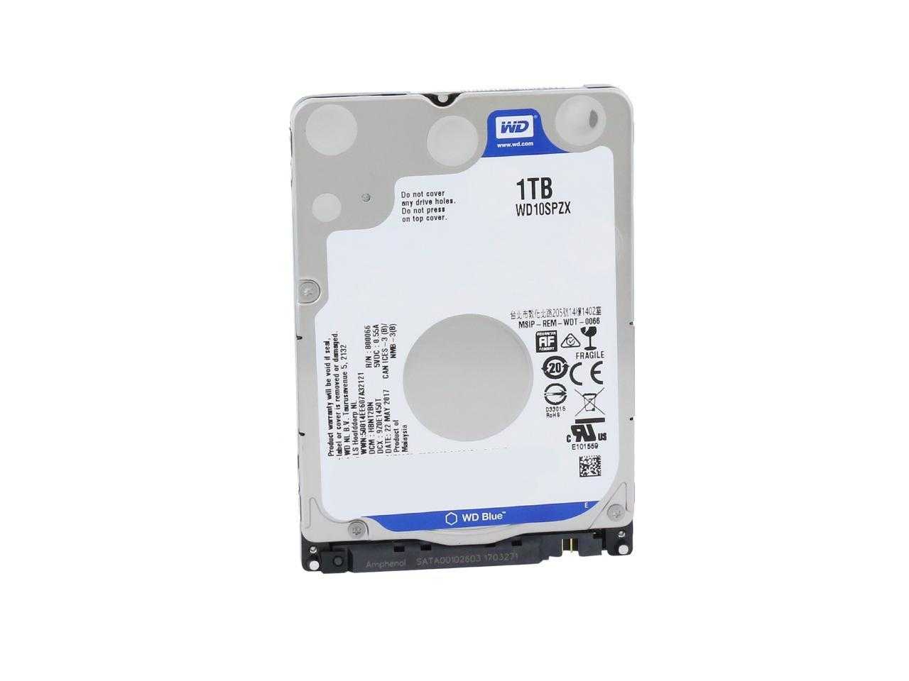 Numérique occidental, Wd Blue 1 To 5400 tr/min 128 Mo de cache Sata 6,0 Go/s 2,5" Disque dur mobile Wd10Spzx