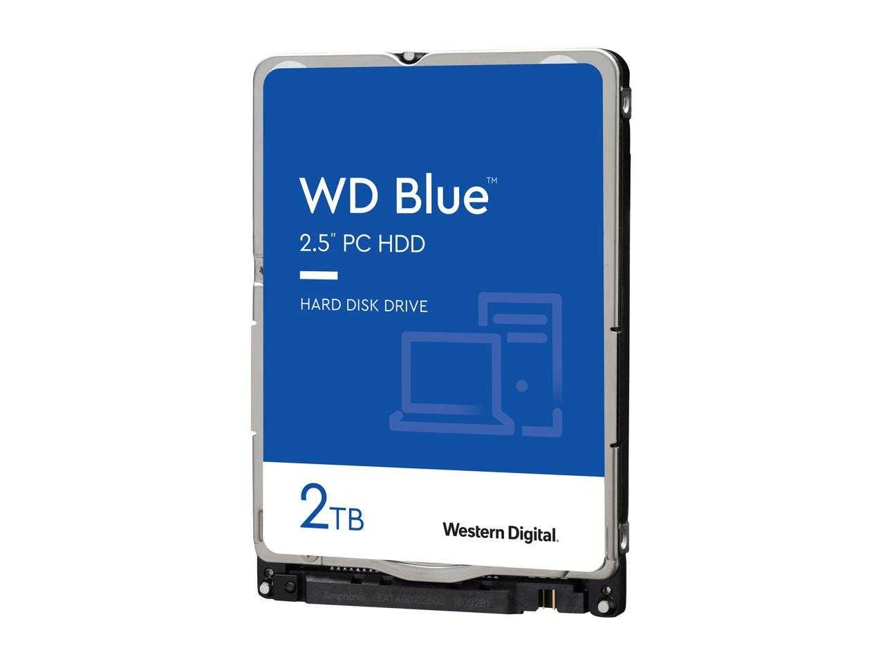 Numérique occidental, Wd Blue Wd20Spzx Disque dur interne pour ordinateur portable 2 To 5 400 tr/min 128 Mo de cache SATA 6,0 Go/s 2,5"